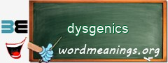 WordMeaning blackboard for dysgenics